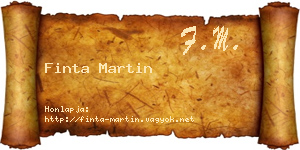 Finta Martin névjegykártya